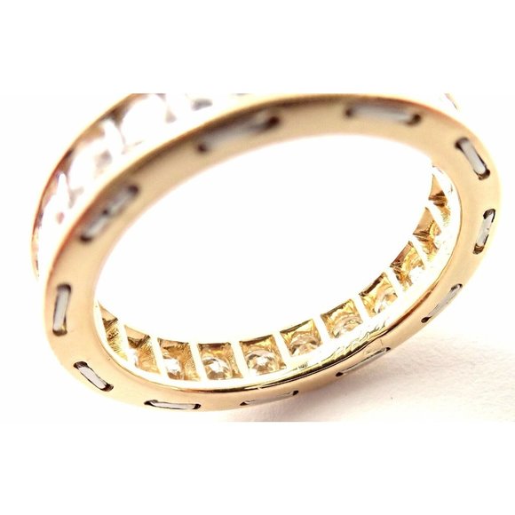 Rare! Vintage Authentic Cartier 18k Yellow Gold Diamond Eternity Band Stack Ring - Picture 9 of 11
